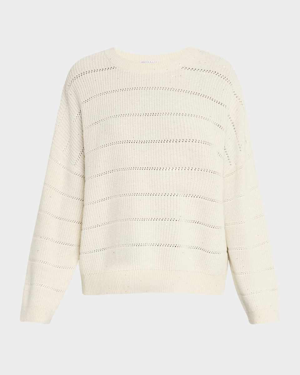 Mohair Open-Work Crewneck Sweat